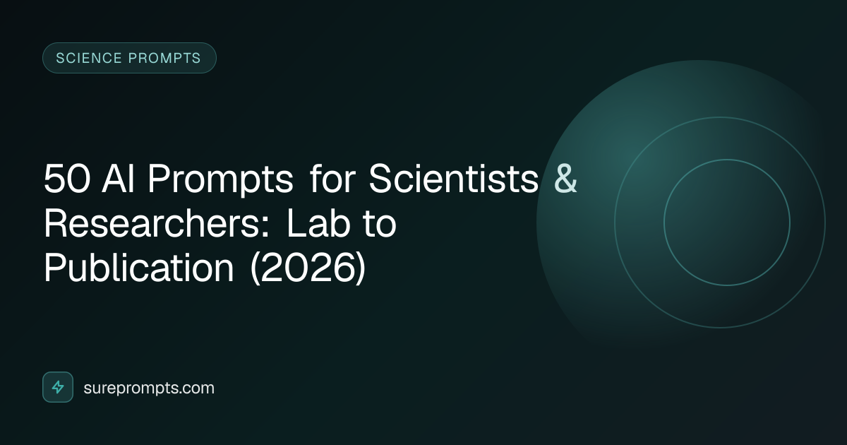 50 AI Prompts for Scientists & Researchers: Lab to Publication (2026 ...