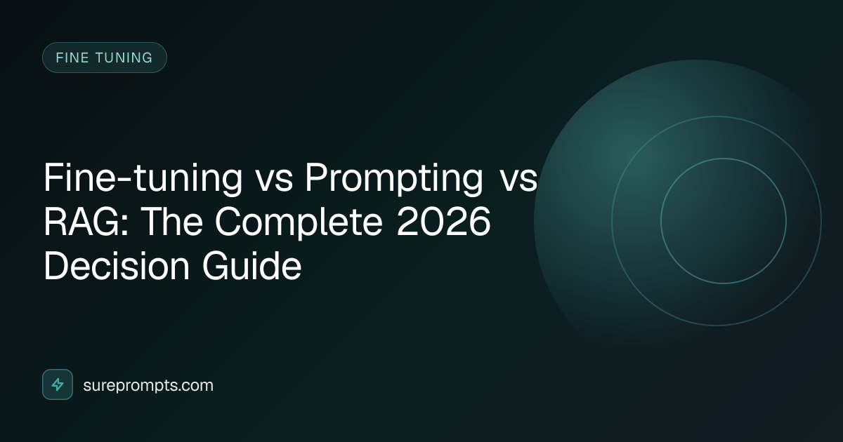 Fine-tuning vs Prompting vs RAG: The Complete 2026 Decision Guide ...