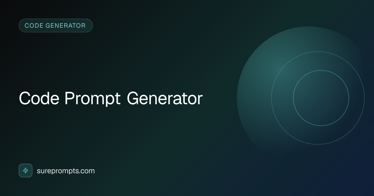 Code Prompt Generator — Free Online Tool | SurePrompts