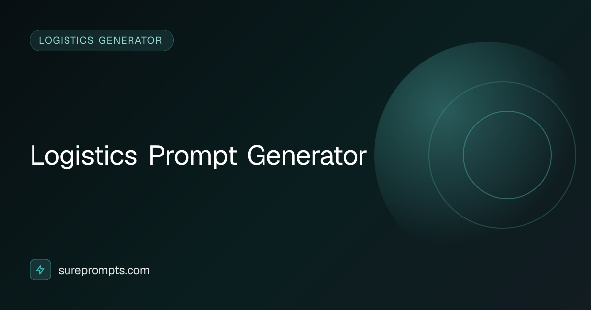 Logistics Prompt Generator — Free Online Tool | SurePrompts