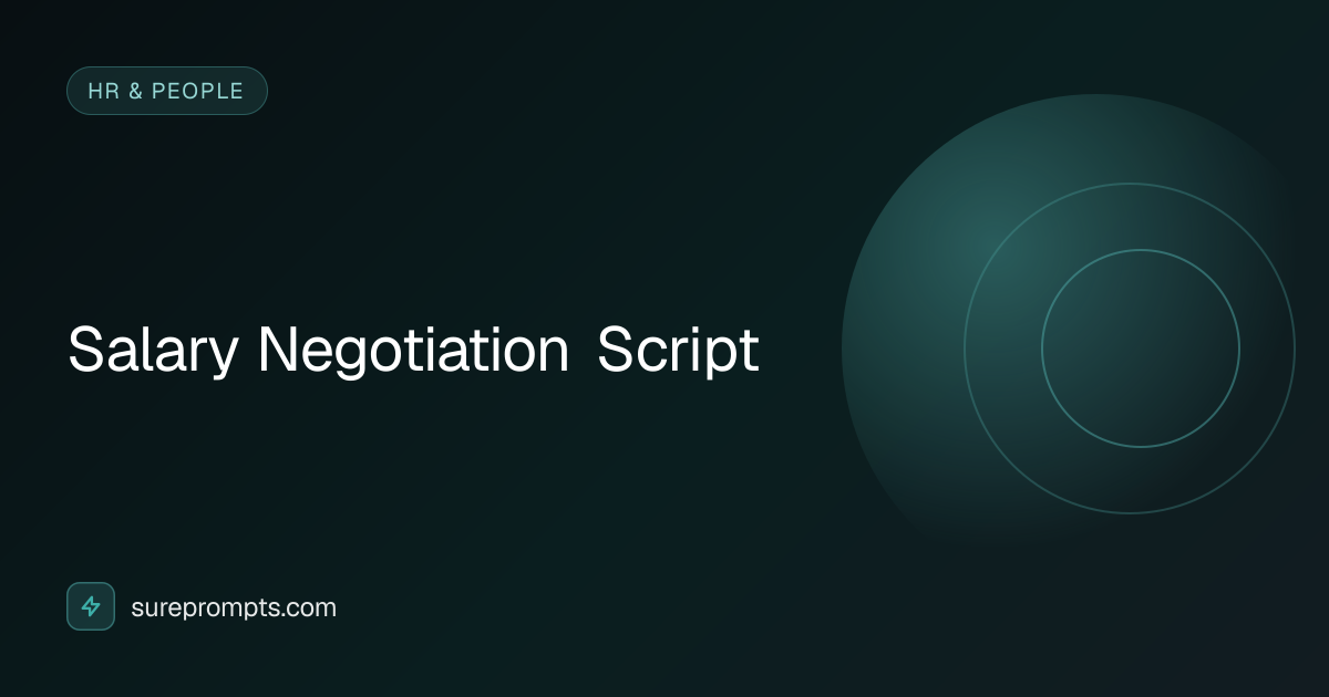 Salary Negotiation Script Prompt Template - AI HR & People Prompt ...