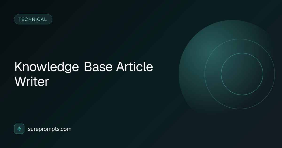 Knowledge Base Article Writer Prompt Template - AI Technical Prompt ...